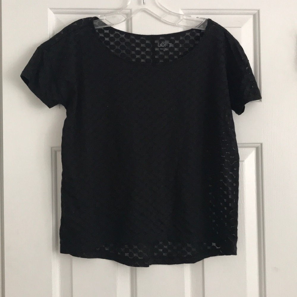 Loft Black Short Sleeve Top XS